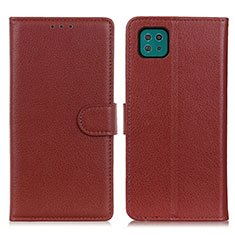 Coque Portefeuille Livre Cuir Etui Clapet A03D pour Samsung Galaxy F42 5G Marron