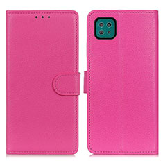 Coque Portefeuille Livre Cuir Etui Clapet A03D pour Samsung Galaxy F42 5G Rose Rouge