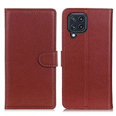 Coque Portefeuille Livre Cuir Etui Clapet A03D pour Samsung Galaxy M32 4G Marron