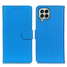 Coque Portefeuille Livre Cuir Etui Clapet A03D pour Samsung Galaxy M33 5G Bleu Ciel