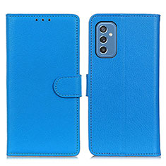 Coque Portefeuille Livre Cuir Etui Clapet A03D pour Samsung Galaxy M52 5G Bleu Ciel