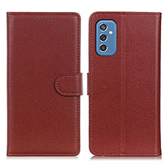 Coque Portefeuille Livre Cuir Etui Clapet A03D pour Samsung Galaxy M52 5G Marron