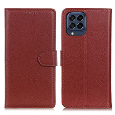 Coque Portefeuille Livre Cuir Etui Clapet A03D pour Samsung Galaxy M53 5G Marron