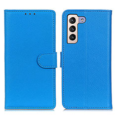 Coque Portefeuille Livre Cuir Etui Clapet A03D pour Samsung Galaxy S24 5G Bleu Ciel