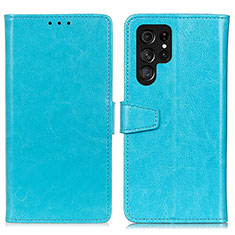 Coque Portefeuille Livre Cuir Etui Clapet A03D pour Samsung Galaxy S24 Ultra 5G Bleu Ciel