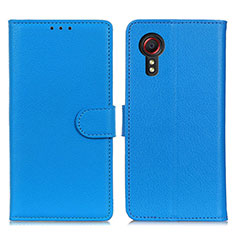 Coque Portefeuille Livre Cuir Etui Clapet A03D pour Samsung Galaxy XCover 5 SM-G525F Bleu Ciel