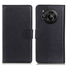 Coque Portefeuille Livre Cuir Etui Clapet A03D pour Sharp Aquos R7 Noir