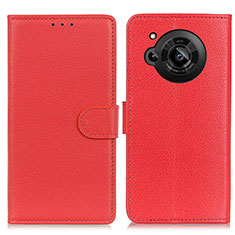 Coque Portefeuille Livre Cuir Etui Clapet A03D pour Sharp Aquos R7 Rouge