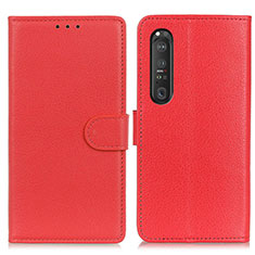 Coque Portefeuille Livre Cuir Etui Clapet A03D pour Sony Xperia 1 III Rouge