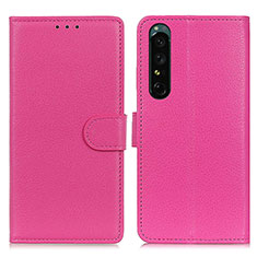 Coque Portefeuille Livre Cuir Etui Clapet A03D pour Sony Xperia 1 IV Rose Rouge