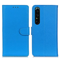 Coque Portefeuille Livre Cuir Etui Clapet A03D pour Sony Xperia 1 IV SO-51C Bleu Ciel