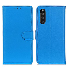 Coque Portefeuille Livre Cuir Etui Clapet A03D pour Sony Xperia 10 III Lite Bleu Ciel