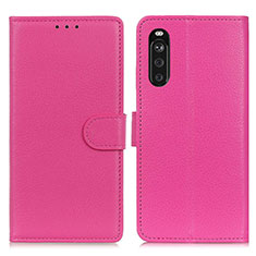 Coque Portefeuille Livre Cuir Etui Clapet A03D pour Sony Xperia 10 III Lite Rose Rouge