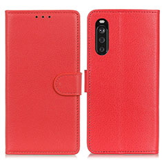 Coque Portefeuille Livre Cuir Etui Clapet A03D pour Sony Xperia 10 III Lite Rouge