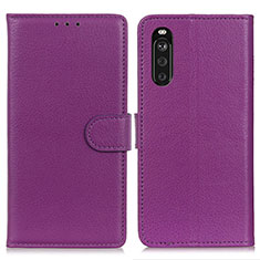 Coque Portefeuille Livre Cuir Etui Clapet A03D pour Sony Xperia 10 III Lite Violet