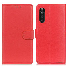 Coque Portefeuille Livre Cuir Etui Clapet A03D pour Sony Xperia 10 III SOG04 Rouge