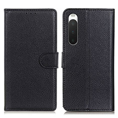 Coque Portefeuille Livre Cuir Etui Clapet A03D pour Sony Xperia 10 IV Noir