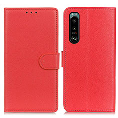 Coque Portefeuille Livre Cuir Etui Clapet A03D pour Sony Xperia 5 III Rouge