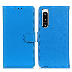 Coque Portefeuille Livre Cuir Etui Clapet A03D pour Sony Xperia 5 IV Bleu Ciel