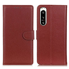 Coque Portefeuille Livre Cuir Etui Clapet A03D pour Sony Xperia 5 IV Marron