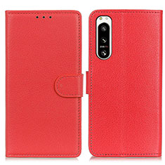 Coque Portefeuille Livre Cuir Etui Clapet A03D pour Sony Xperia 5 IV Rouge