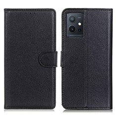 Coque Portefeuille Livre Cuir Etui Clapet A03D pour Vivo T1 5G India Noir