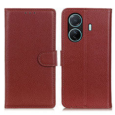 Coque Portefeuille Livre Cuir Etui Clapet A03D pour Vivo T1 5G Marron