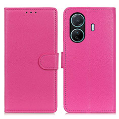 Coque Portefeuille Livre Cuir Etui Clapet A03D pour Vivo T1 Pro 5G Rose Rouge