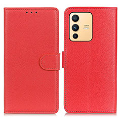 Coque Portefeuille Livre Cuir Etui Clapet A03D pour Vivo V23 5G Rouge