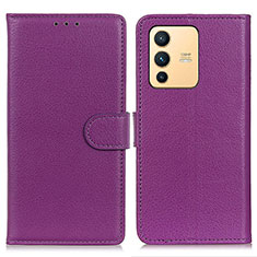 Coque Portefeuille Livre Cuir Etui Clapet A03D pour Vivo V23 5G Violet