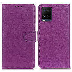 Coque Portefeuille Livre Cuir Etui Clapet A03D pour Vivo Y21e Violet