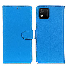 Coque Portefeuille Livre Cuir Etui Clapet A03D pour Wiko Y52 Bleu Ciel