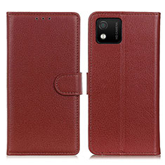 Coque Portefeuille Livre Cuir Etui Clapet A03D pour Wiko Y52 Marron