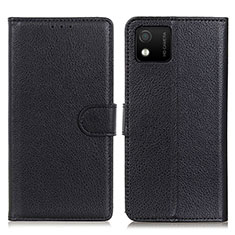 Coque Portefeuille Livre Cuir Etui Clapet A03D pour Wiko Y52 Noir