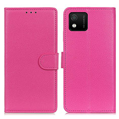 Coque Portefeuille Livre Cuir Etui Clapet A03D pour Wiko Y52 Rose Rouge