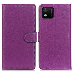 Coque Portefeuille Livre Cuir Etui Clapet A03D pour Wiko Y52 Violet