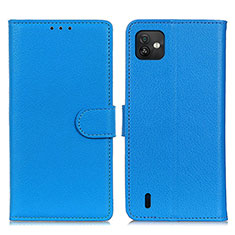 Coque Portefeuille Livre Cuir Etui Clapet A03D pour Wiko Y82 Bleu Ciel