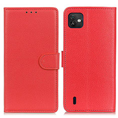 Coque Portefeuille Livre Cuir Etui Clapet A03D pour Wiko Y82 Rouge