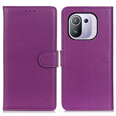 Coque Portefeuille Livre Cuir Etui Clapet A03D pour Xiaomi Mi 11 Pro 5G Violet