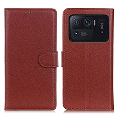 Coque Portefeuille Livre Cuir Etui Clapet A03D pour Xiaomi Mi 11 Ultra 5G Marron