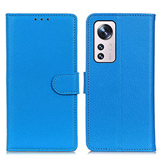 Coque Portefeuille Livre Cuir Etui Clapet A03D pour Xiaomi Mi 12 5G Bleu Ciel