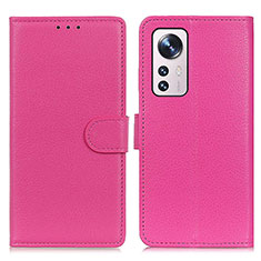 Coque Portefeuille Livre Cuir Etui Clapet A03D pour Xiaomi Mi 12 Lite 5G Rose Rouge