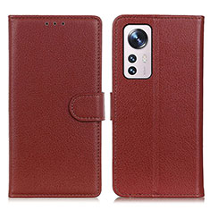 Coque Portefeuille Livre Cuir Etui Clapet A03D pour Xiaomi Mi 12 Pro 5G Marron