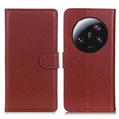 Coque Portefeuille Livre Cuir Etui Clapet A03D pour Xiaomi Mi 13 Ultra 5G Marron