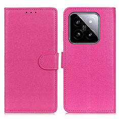 Coque Portefeuille Livre Cuir Etui Clapet A03D pour Xiaomi Mi 14 5G Rose Rouge