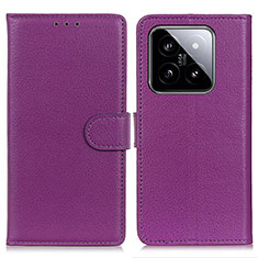 Coque Portefeuille Livre Cuir Etui Clapet A03D pour Xiaomi Mi 14 5G Violet