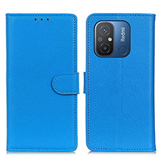 Coque Portefeuille Livre Cuir Etui Clapet A03D pour Xiaomi Redmi 12C 4G Bleu Ciel