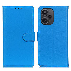 Coque Portefeuille Livre Cuir Etui Clapet A03D pour Xiaomi Redmi Note 12 Turbo 5G Bleu Ciel