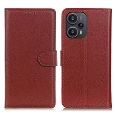 Coque Portefeuille Livre Cuir Etui Clapet A03D pour Xiaomi Redmi Note 12 Turbo 5G Marron