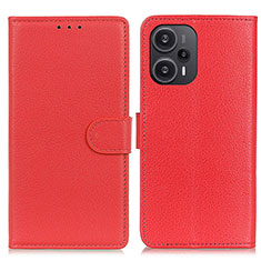 Coque Portefeuille Livre Cuir Etui Clapet A03D pour Xiaomi Redmi Note 12 Turbo 5G Rouge